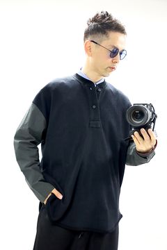 COMME des GARCONS HOMME 26SS ワッフルヘンリー切替えカットソースタイル