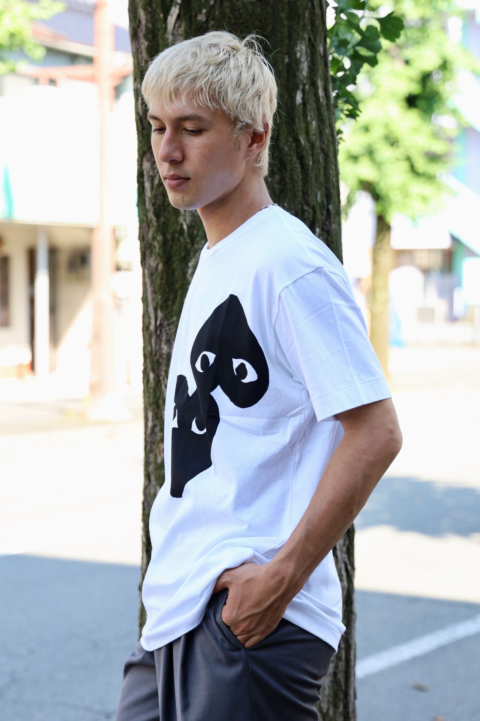 ★大人気★プレイ コムデギャルソン Tシャツ　ブラック　ハート　L PLAY COMME des GARCONS - プレイコムデギャルソン BLACKハート