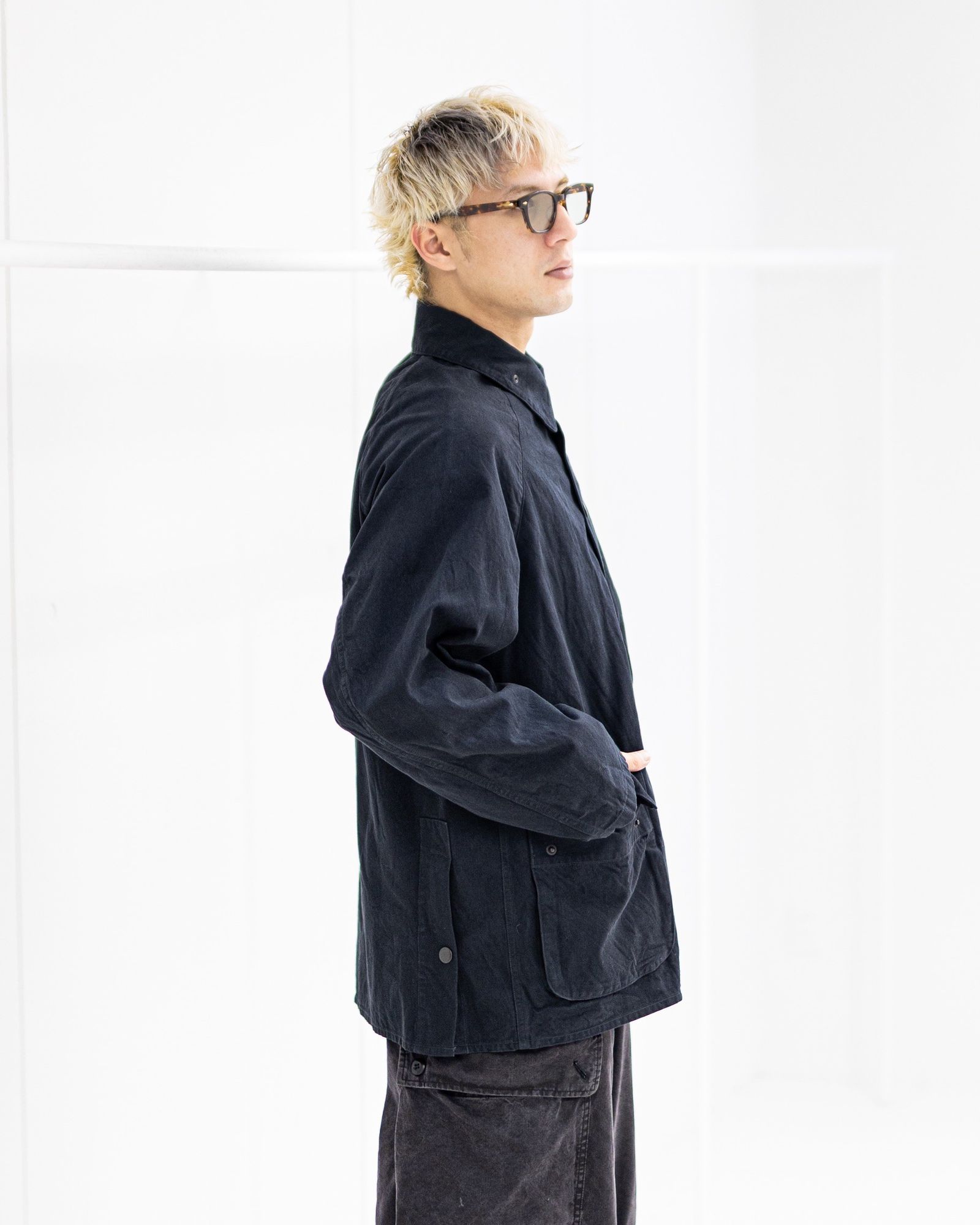 blurhms ブラームス 26SS Hard Twist Gabardine Riding Jacket(BHS26S017)BlackNavy☆12月26日(金)新作発売！