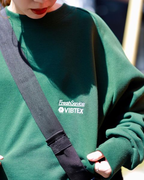 VIBTEX for FreshService SWEAT CREW NECK PULLOVER"GREEN"スタイル