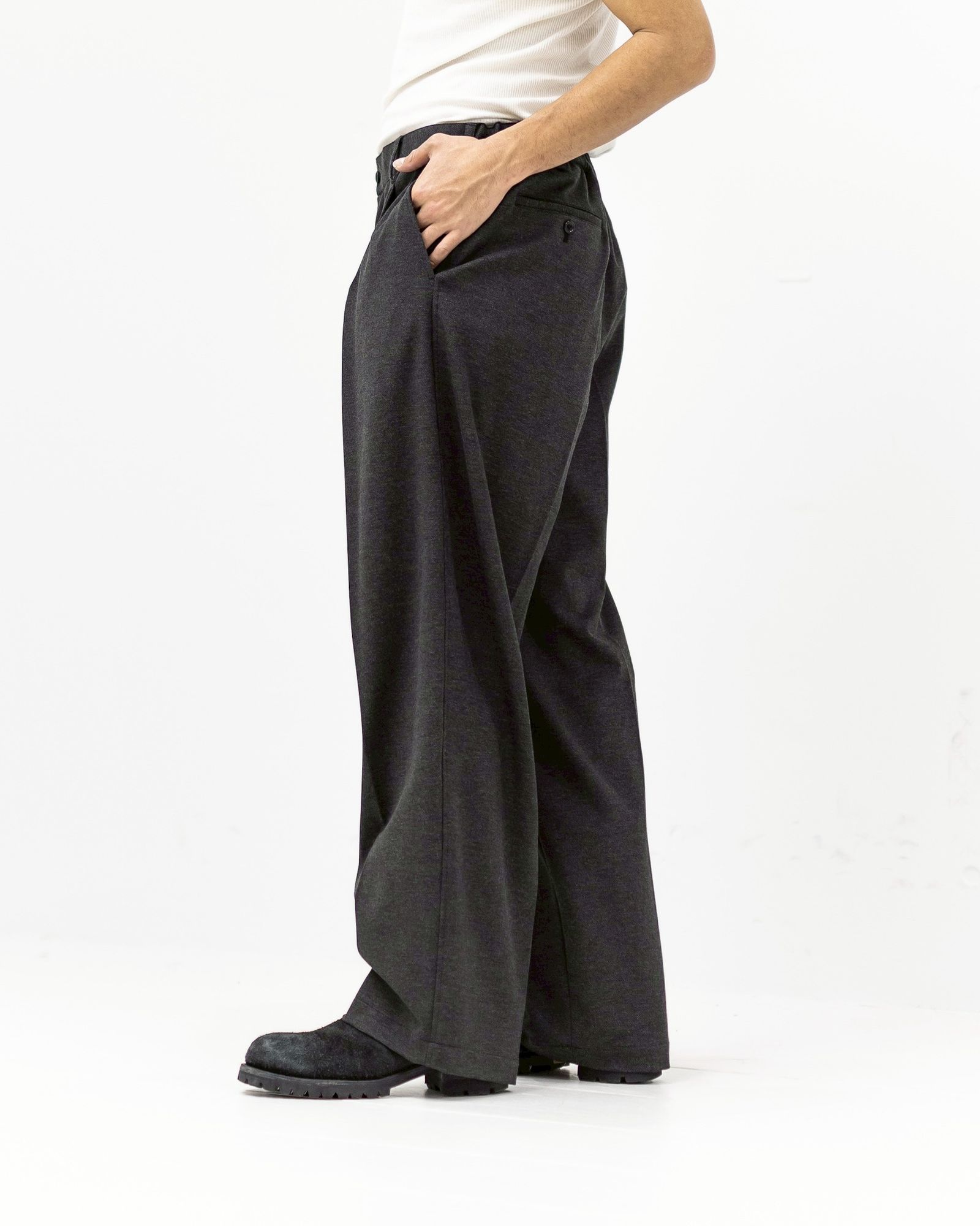 グラフペーパー 25AW SIDOGRAS Melange Ponte Wide Slacks(GM254-40052) GRAY☆11月29日(土)発売！