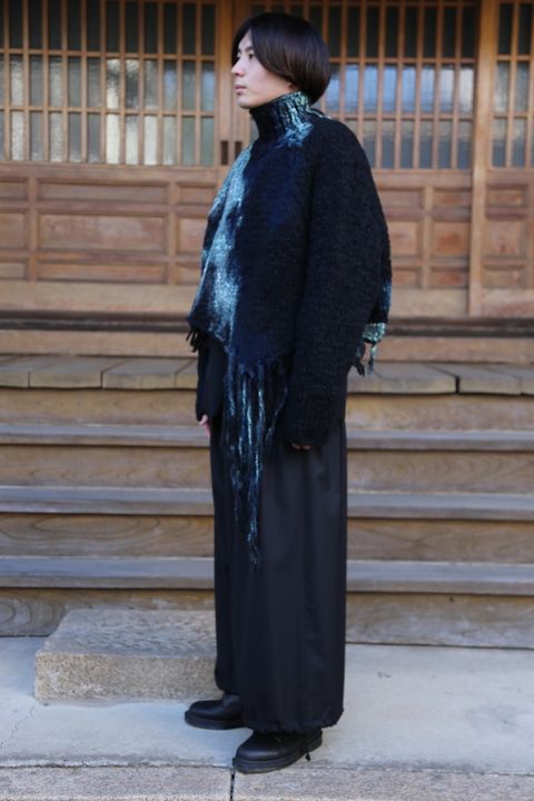 yohji Yamamoto 朝倉ペイント手編みタートルB"BLACK"style.10.1.
