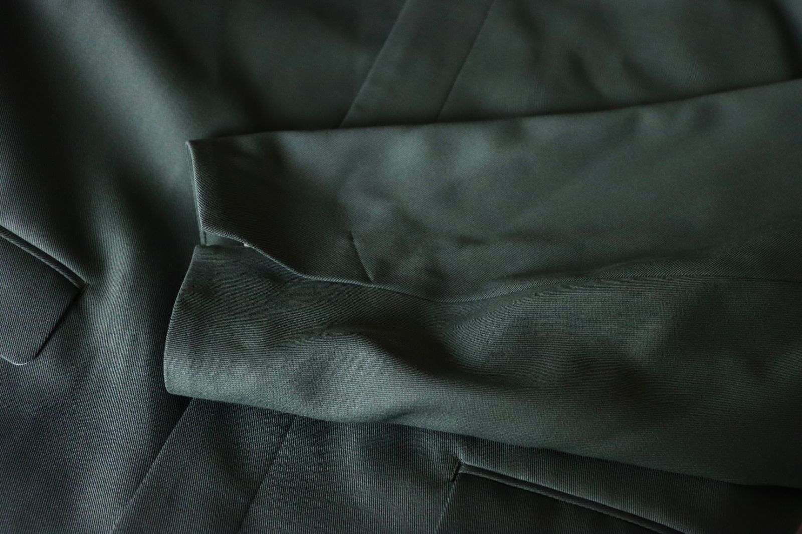 グラフペーパー Women's  25AW Techno Wool Nylon Stand Collar Short Jacket(GL253-20317)GREEN