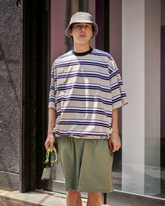 イズネス25SS BALLOON BORDER T-SHIRT(25SS_04_31SSSH05-2)BEIGE×WHITE×BLACK