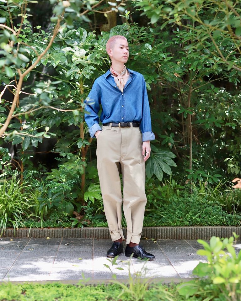 A.PRESSE - アプレッセ23AW Washed Denim Shirt (23AAP-02-08H)INDIGO 