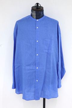 グラフペーパー Linen L/S Oversized Band Collar Shirt(GM262-50040B)BLUE☆6月20日(土)発売！