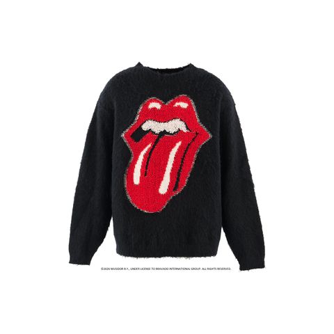 セントマイケル 26AW LIPS&TOHGUE TRS_CRW N KNIT (SM-MK1-0000-C46) BLACK☆9月19日(土)発売！