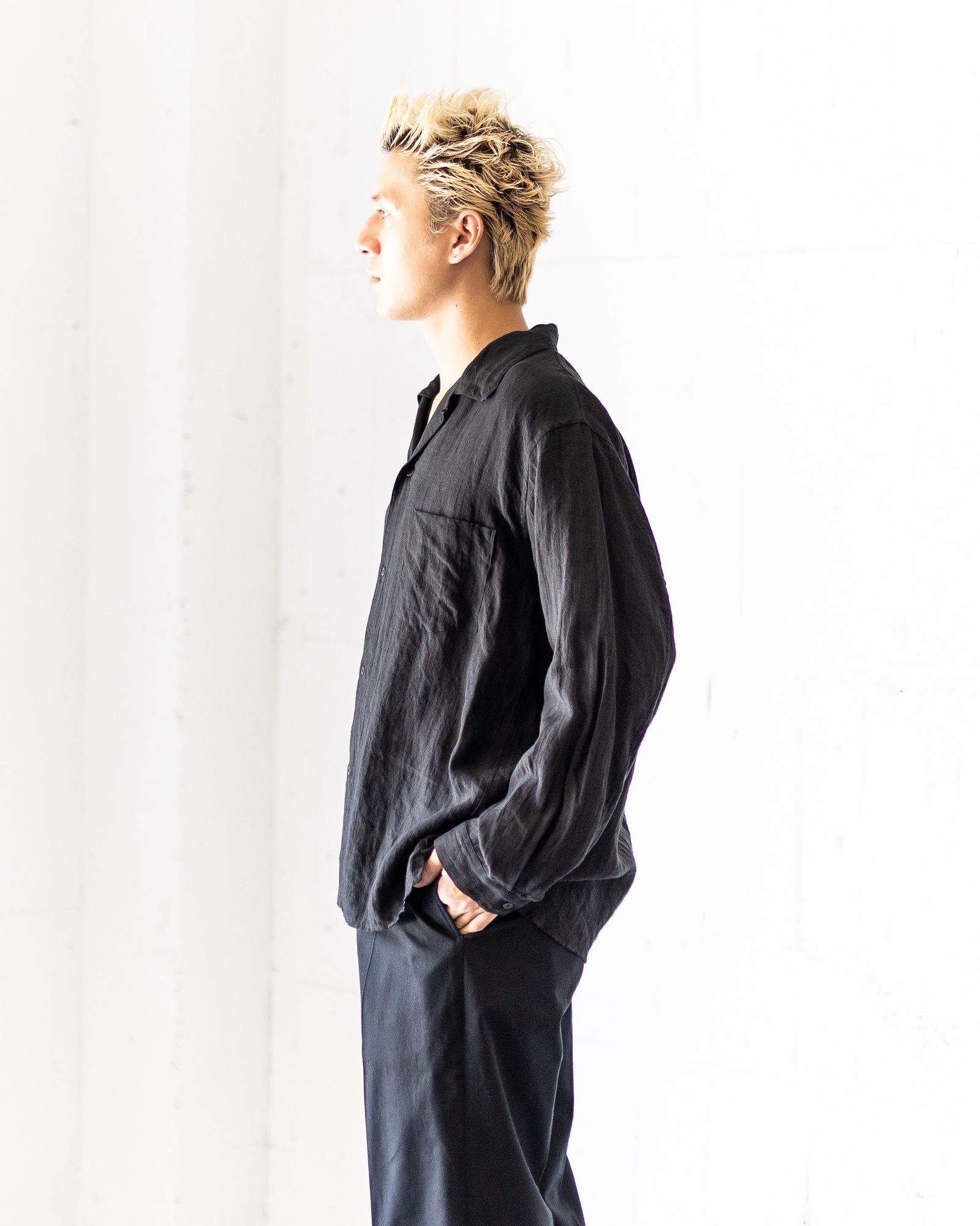 blurhms Linen Open-collar Shirt L/S Style