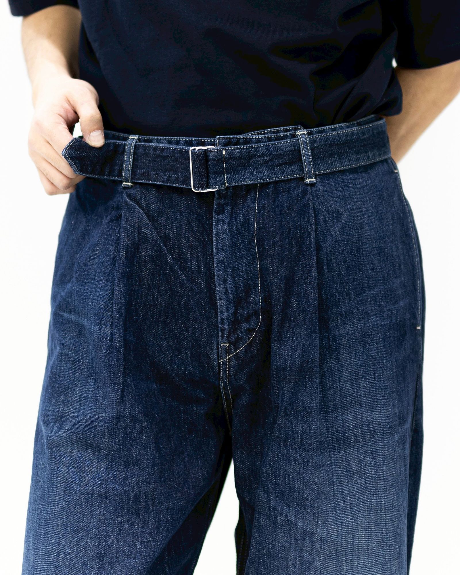グラフペーパー Selvage Denim Belted Pants(GU261-40064DB)INDIGO_DARK FADE★1月24日(土)発売！
