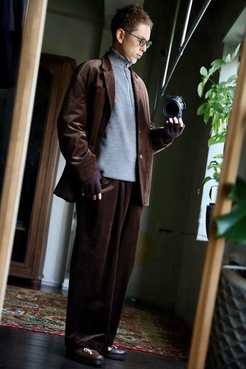 FreshService 26AW THERMAL JERSEY HARF ZIP KNIT"GRAY"スタイル