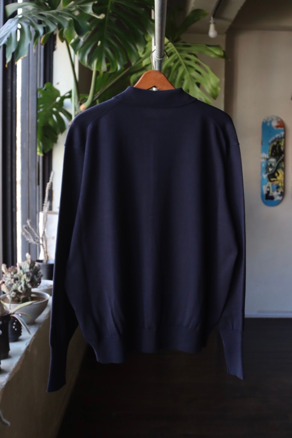 アプレッセ23SSカーディガン Cotton Knit Polo Collar  Cardigan(23SAP-03-07H)NAVY※2月11日(土)発売！ - 1(S)