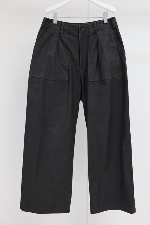 YOKE 26SS Coating Cotton 1pleated Backer Pants(YK26SS01184P)BLACK☆2月14日(土)発売！