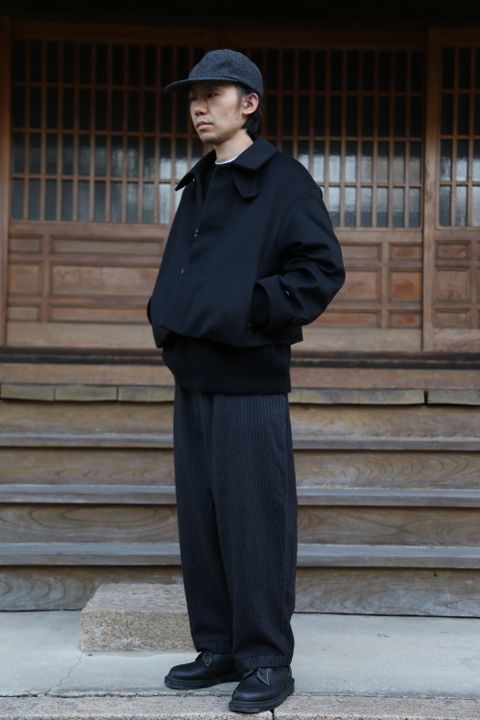 YOKE 3WAY BAL COLLAR SHARE COAT"BLACK"Style.2020.10.24.