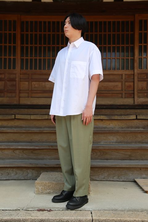 Dulcamara Broad Oversized S/S Regular Collar Shirt(GM212-50625B) style.2021.5.30