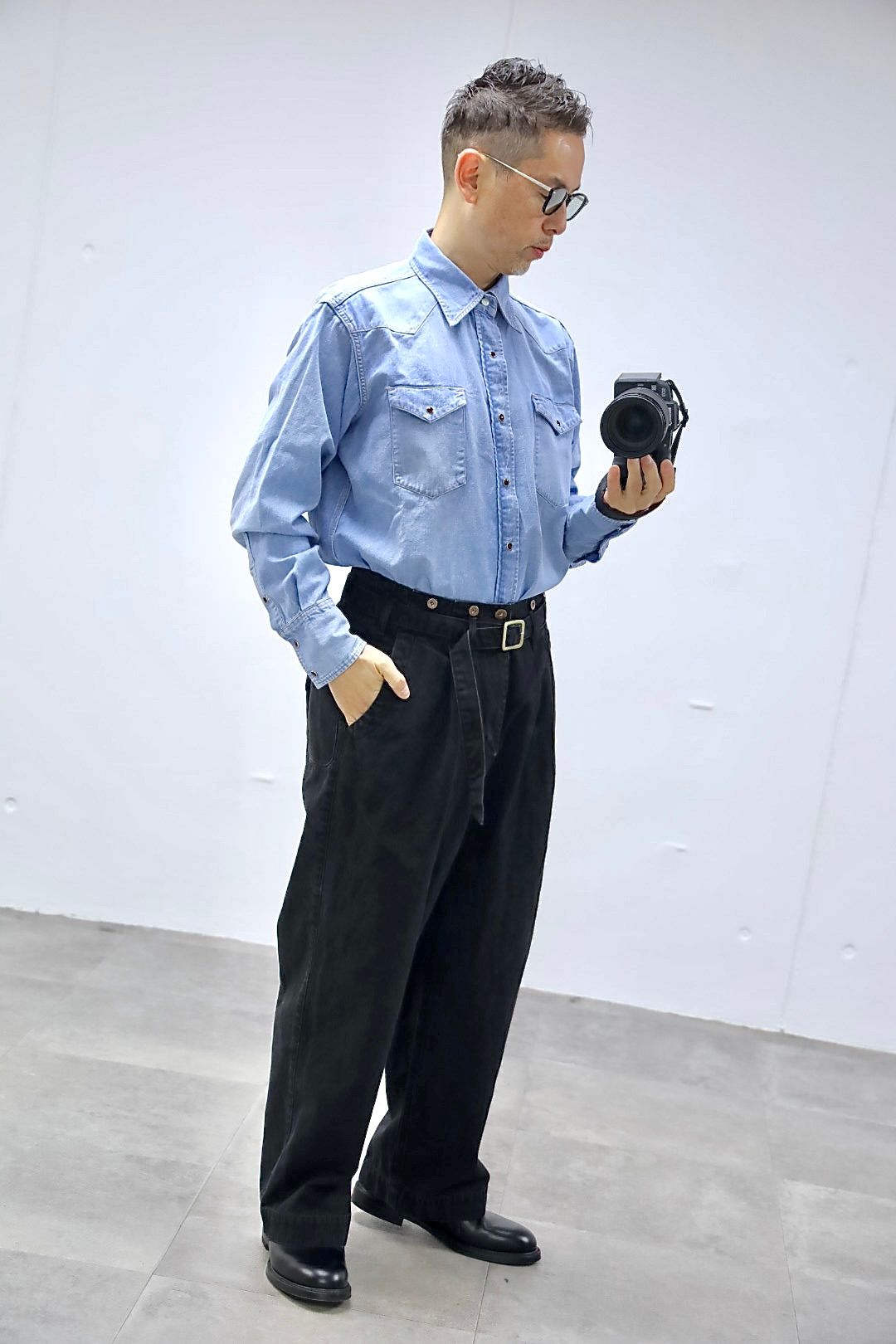 Gurank グランク 26SS ベルテッドワークパンツ CH belted work pants (2607HB) BLACK★新作発売！
