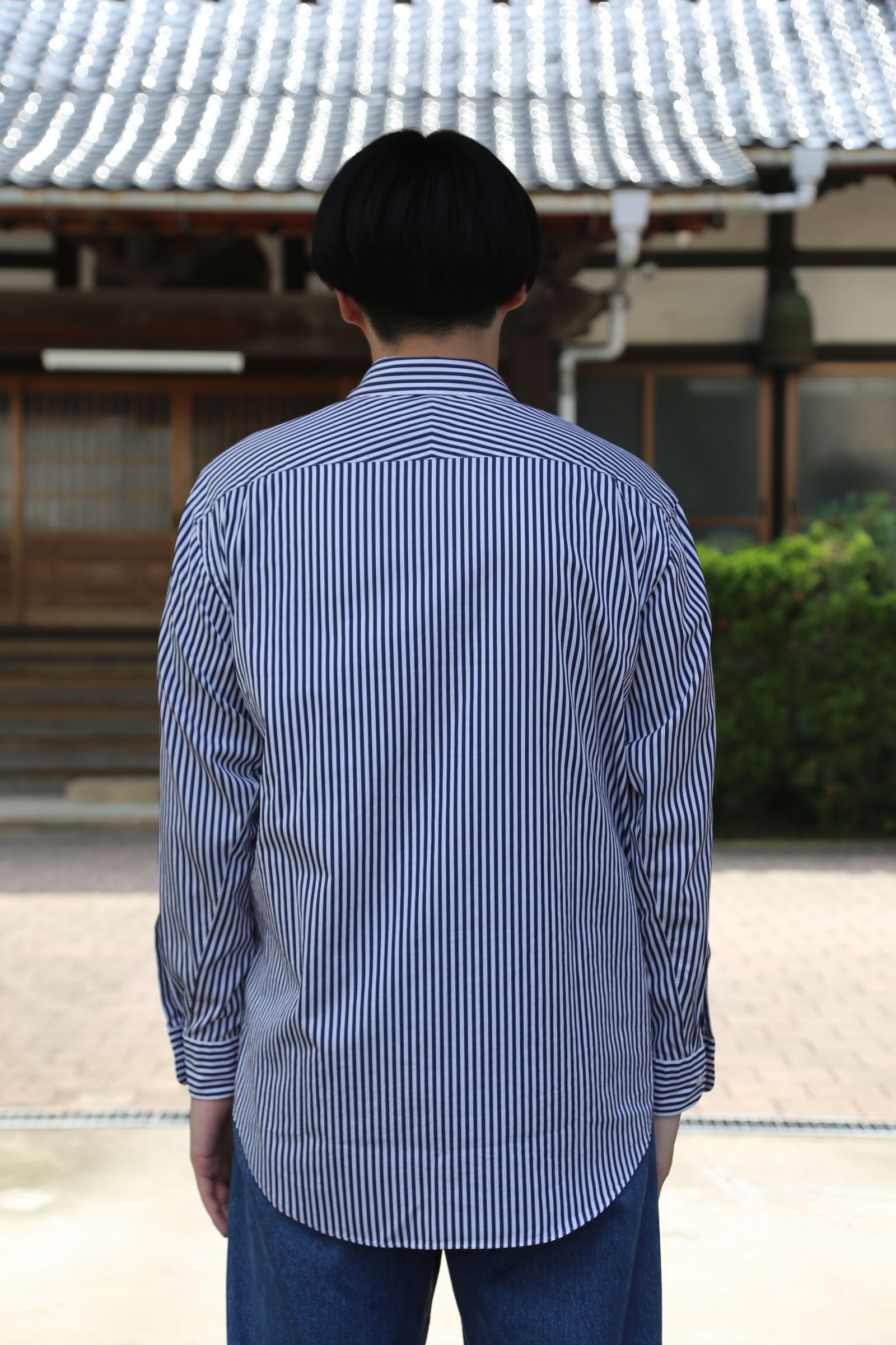 トップス A.PRESSE Regular Collar stripe Shirt A.PRESSE Regular Collar Shirt