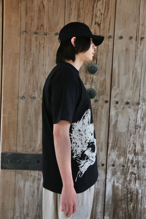Yohji Yamamoto 半袖 コットン Tシャツ SS21 ドッグ シグネチャーロゴ(HD-T96-082)style.2021.4.13.