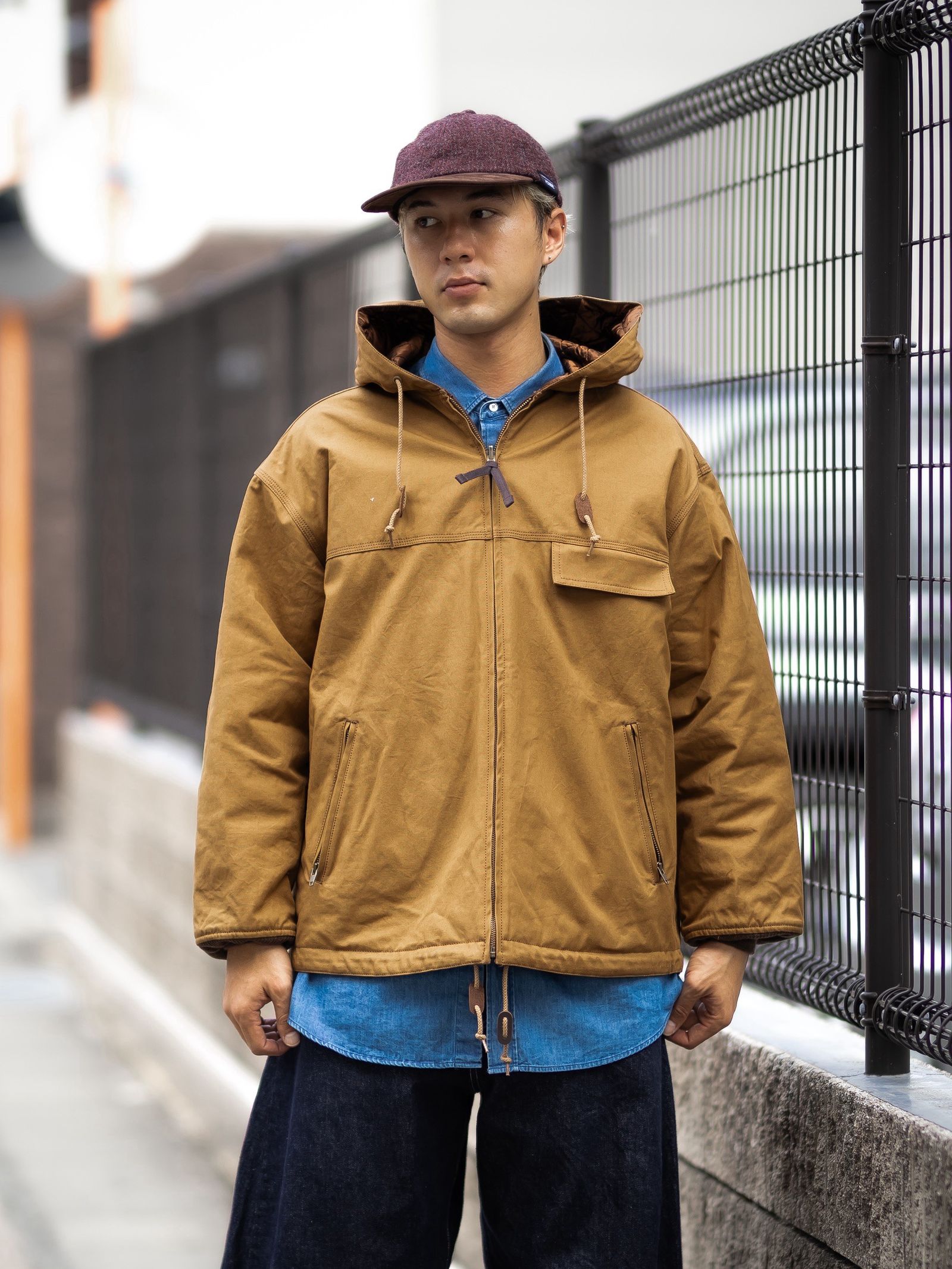COMME des GARCONS HOMME リバーシブルキルティングフーデッドパーカ