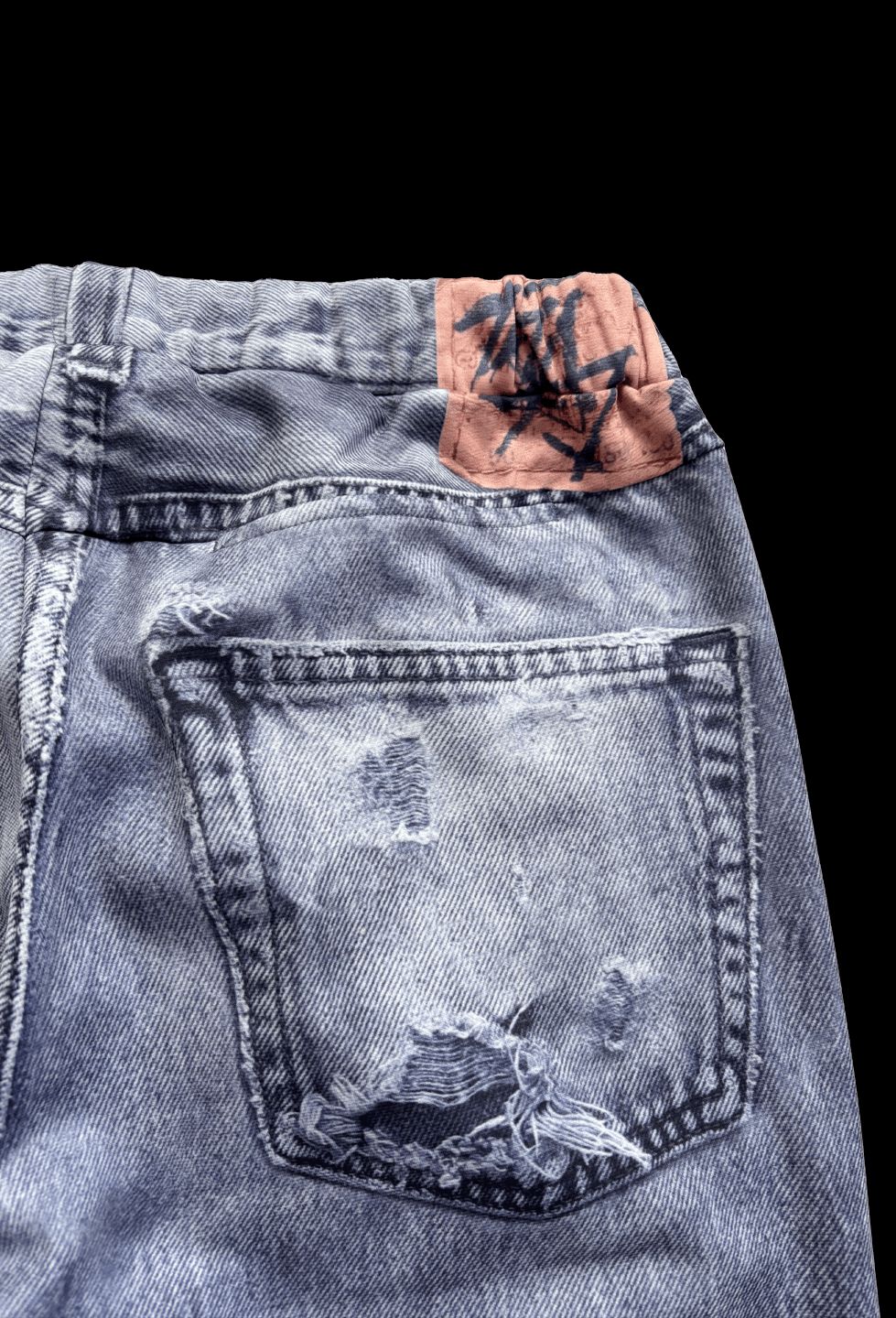 トーキングアバウト ジ アブストラクション 25AW DENIM PRINT FLEECE LINING STRIGHT PT(2526AW-PT-001F)BLACK☆新作発売！