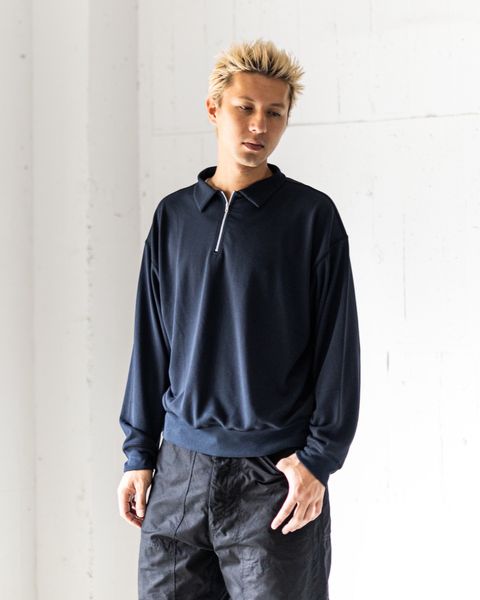 ファウンダ HALF ZIP LONG SLEEVE SHIRT (015FD252012)NAVY