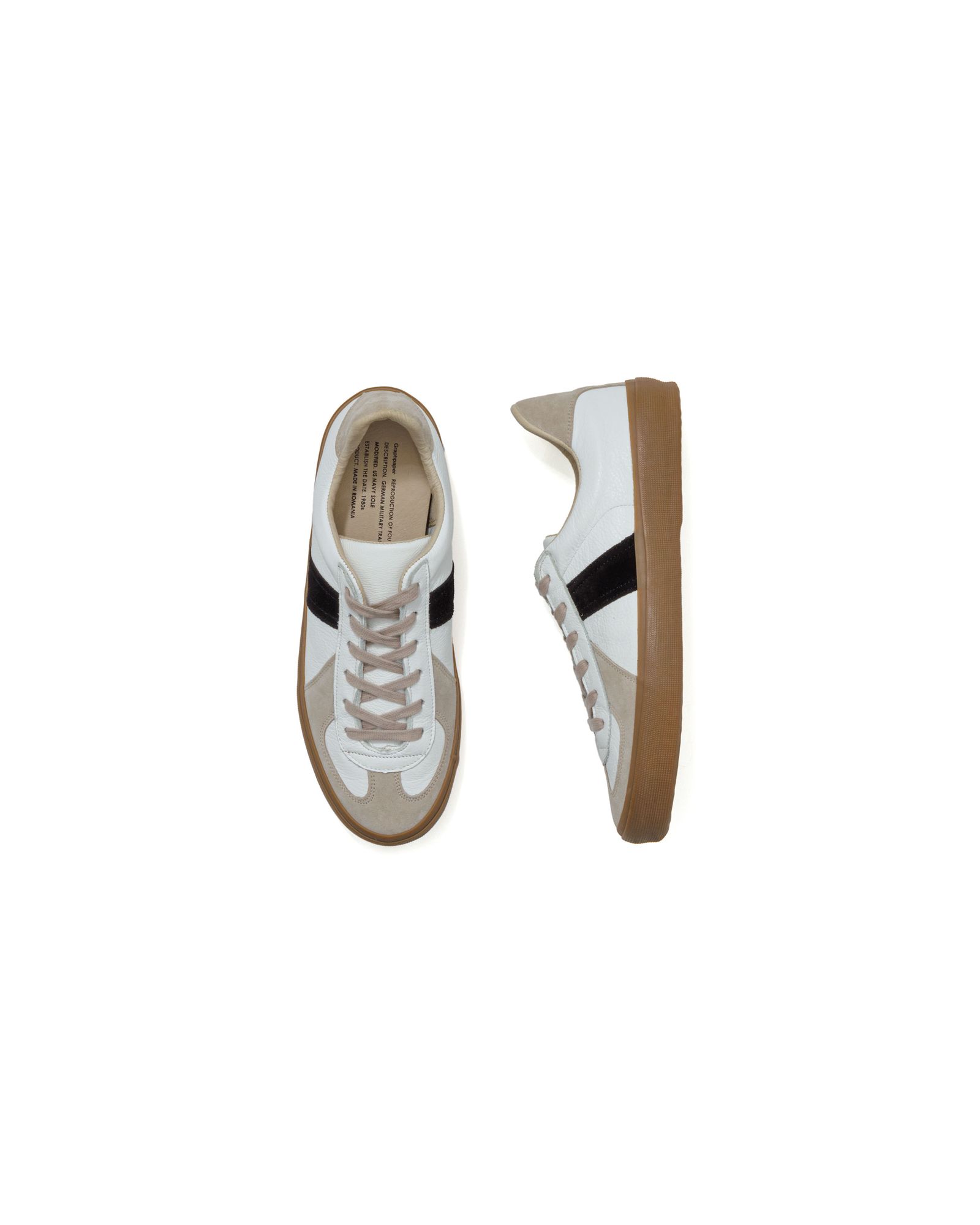 グラフペーパー25AW REPRODUCTION OF FOUND For GP GERMAN MILITARY TRAINER(GU253-90590) WHITE×BLACK
