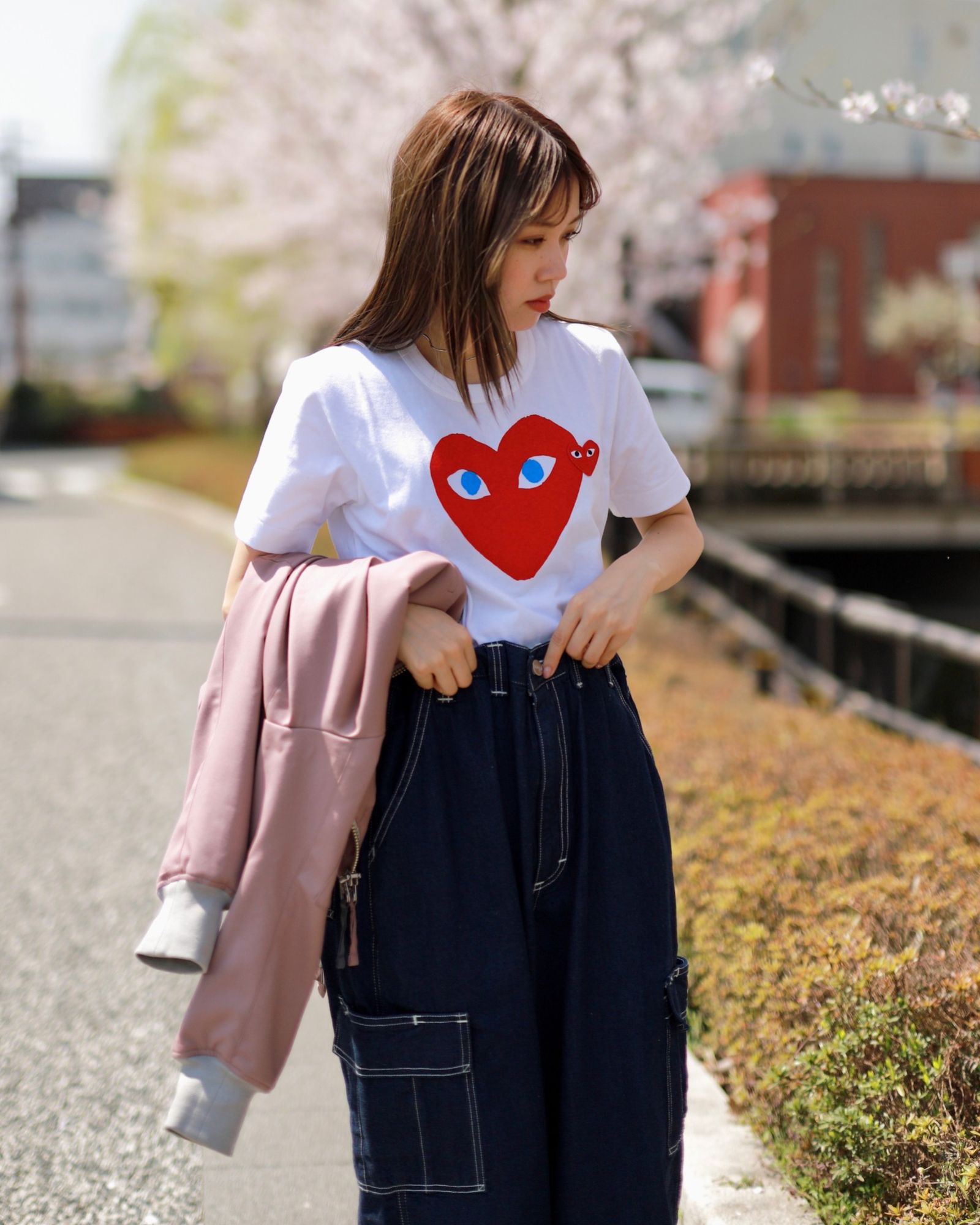 PLAY COMME des GARCONS 新作Blackハート With Blue Eyes T