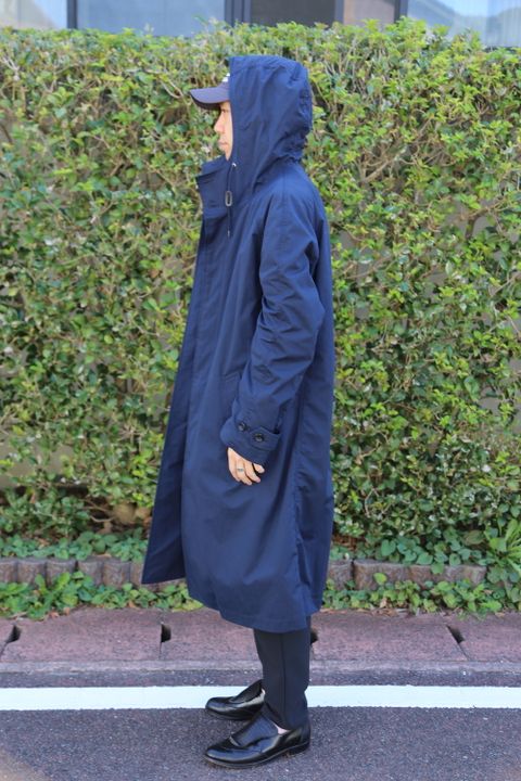 COMME des GARCONS HOMME 綿ナイロンウェザーフーデッドコート"NAVY"Style.2020.9.22.