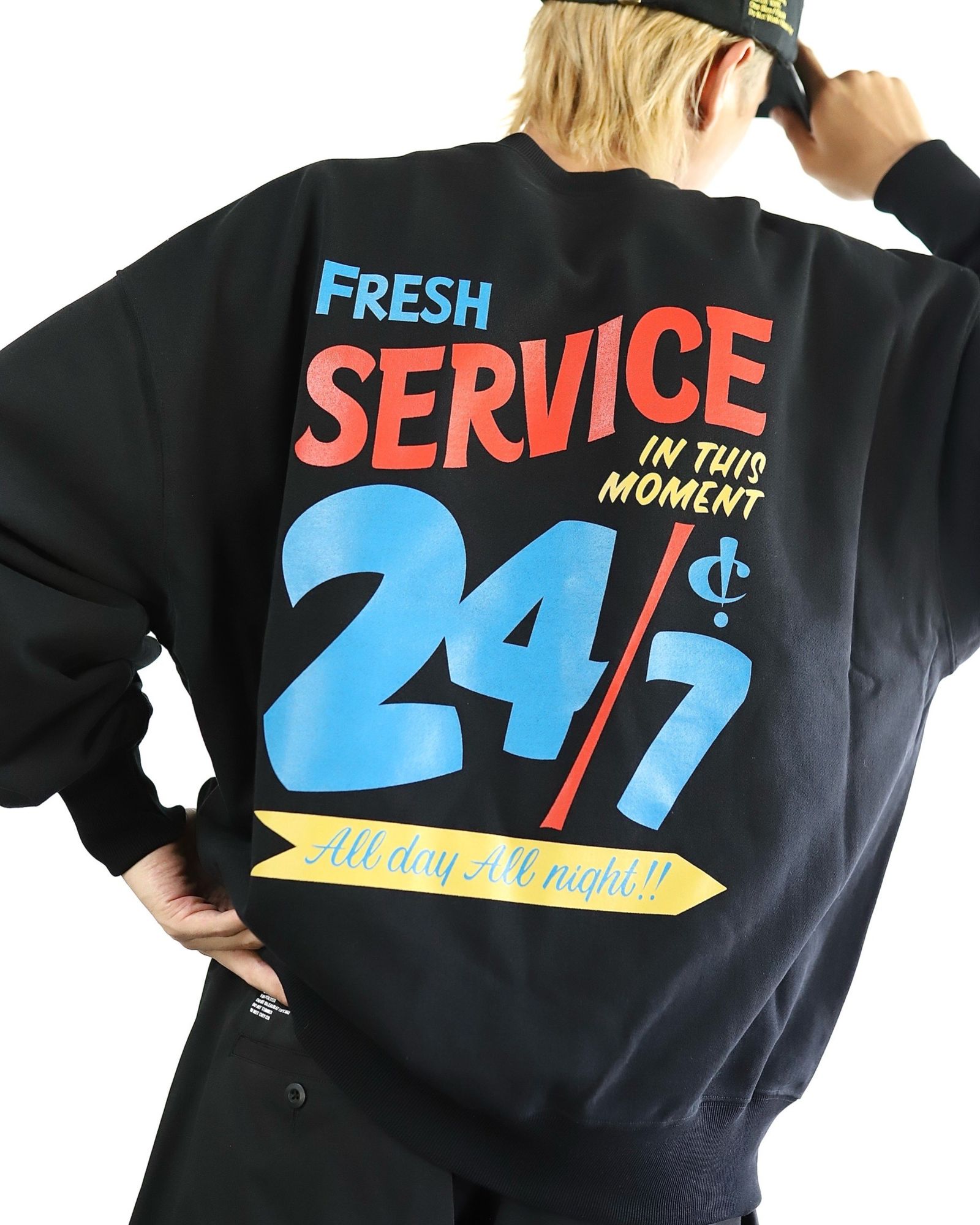 FreshService 24SS CORPORATE PRINTED CREW NECK SWEAT"All Day All Night" style 2024.4.13