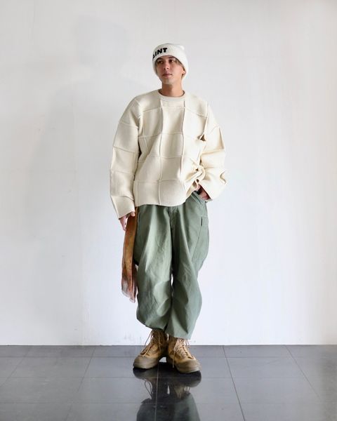YOKE  ヨーク 24SS PATCHWORK RIB SWEATERスタイル