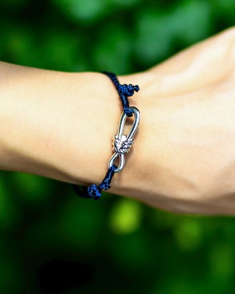 XOLO JEWELRY ショロジュエリー / Twisted Rope Link Silk Code Bracelet (NAVY)☆6月19日再入荷！