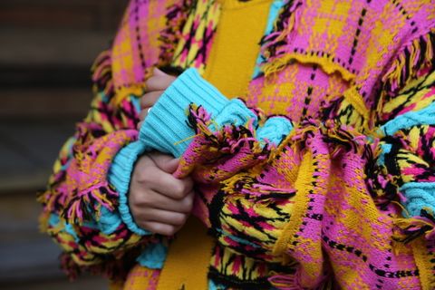 KIDILL Chaotic Argyle Tartan Cardigan"Yellow×Pink"Style.2020.12.14.