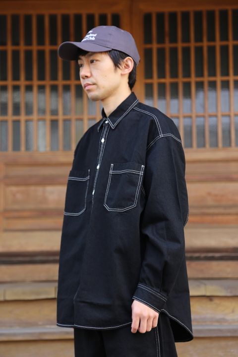 Graphpaper Denime Regular Collar Shirt& Denime Five Pocket Pants "BLACK"Style.2020.12.14.