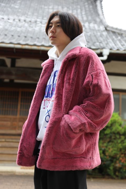 doublet HAND-PAINTED FUR JACKET"PINK"style.2020.10.17.