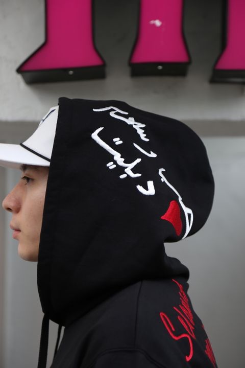 doublet MESSAGE EMBROIDERY HOODIE"BLACK"style.2020.9.12.