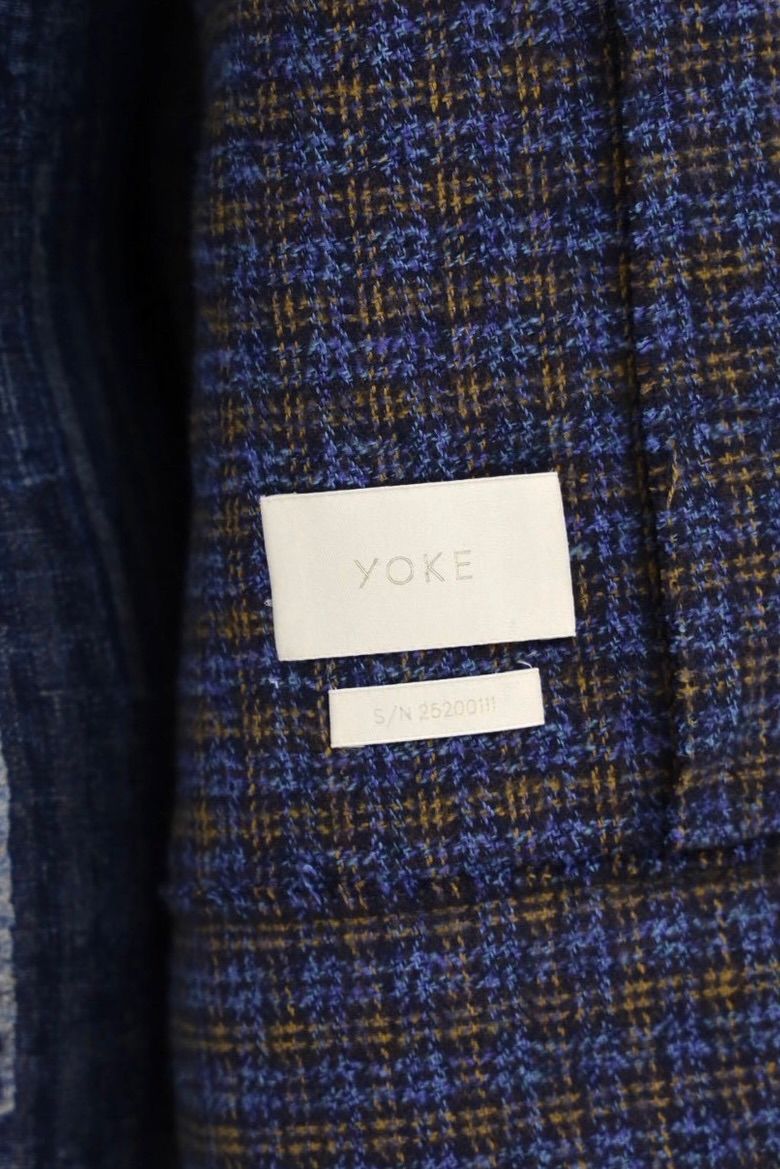 ヨーク 25FW Needlepunched Cotton Plaid Drizzler Jacket(YK25FW01031B) GREEN☆10月11日(土)新作発売！