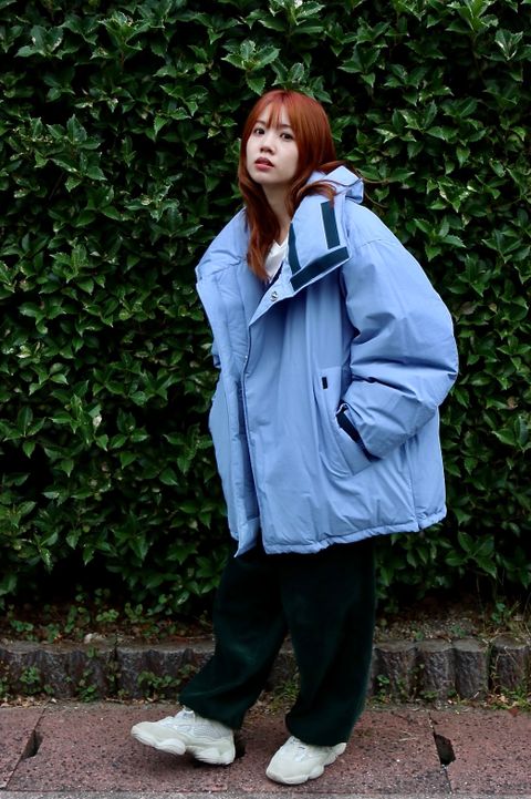 イズネス22AW DOWN JACKET is-ness×Yeti (IS-YETIK01)BLUE GRAYスタイル