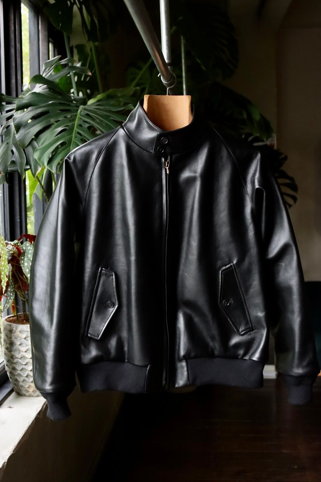 アプレッセ23AW Leather Harrington Jacket(23AAP-01-03H)BLACK☆9月16日(土)発売 - 1(S)