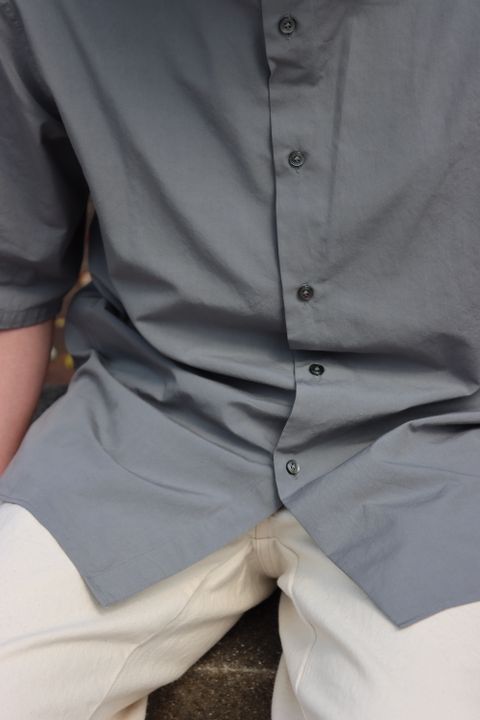 Ets.Materiaux Band Collar Short Sleeve Shirt style.2022.4.9.