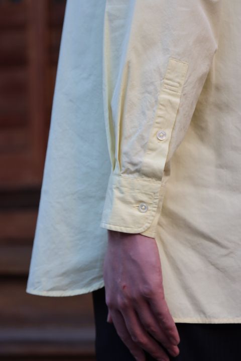 Ets.MATERIAUX Regular collar shirt(YELLOW)style.