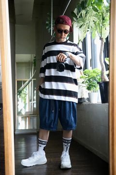 コムデギャルソンオム25SS 綿天竺マルチボーダーTシャツ(HO-T018-051)BLACK/BROWN/WHITE☆5月2日(金)発売！