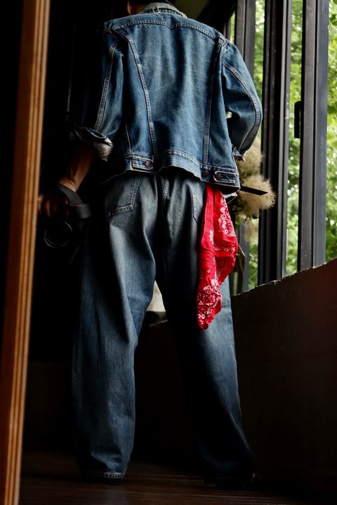 A.PRESSE No.22 Washed Wide Denim Pantsスタイル36