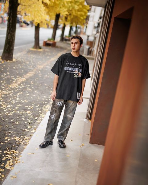 yohji yamamoto x NEIGHBORHOOD TEE SS-1(BLACK)スタイル