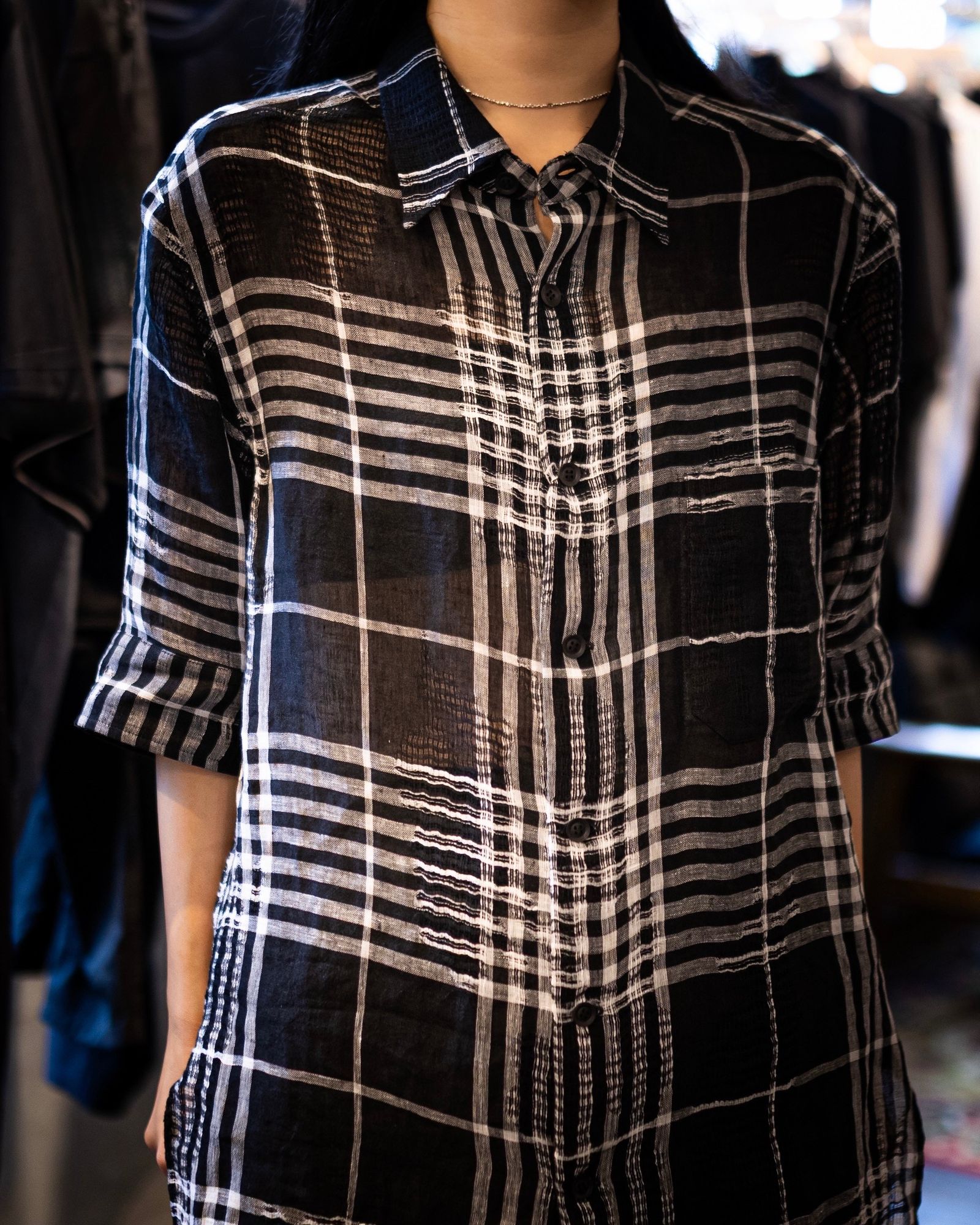 Yohji Yamamoto POUR HOMME 26SS チェック柄レギュラーカラーシャツ style 2026.05.01
