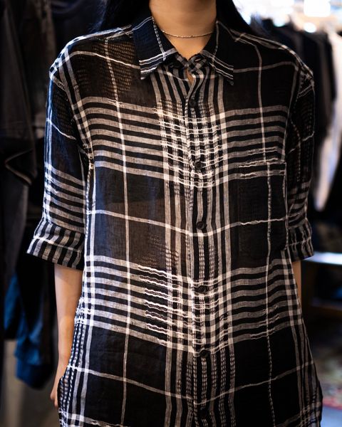 Yohji Yamamoto POUR HOMME 26SS チェック柄レギュラーカラーシャツ style 2026.05.01