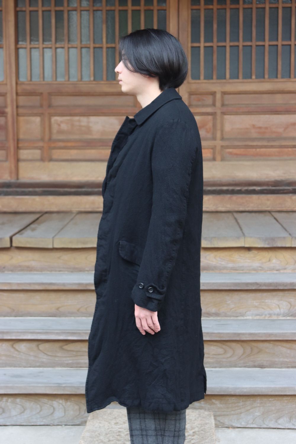 COMME des GARCONS HOMME 21AW ウールサージ縮絨コート(HH-C009) style