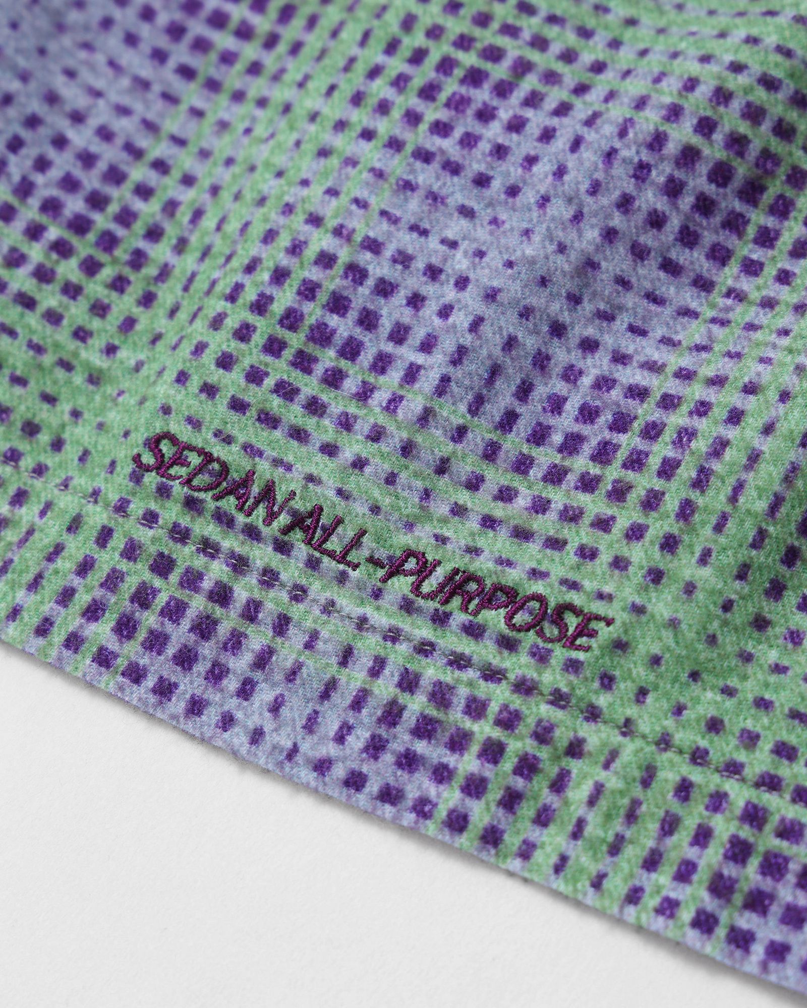 セダンオールパーパス FW25 Printed Plaid Flannel Open Collar Shirt(SD25F-SH02)Green×Purple☆9月6日(土)発売！