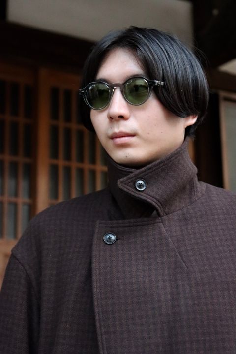 YOKE DOUBLE BREAST OVERCOAT"BROWN style"