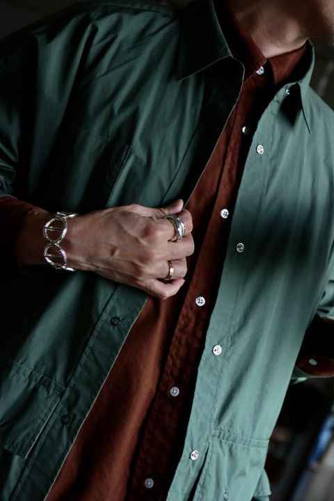 フレッシュサービス 22SS CARGO POCKET REGULAR COLLAR UTILITY SHIRT"CEDAR"スタイル.2022.6.6.