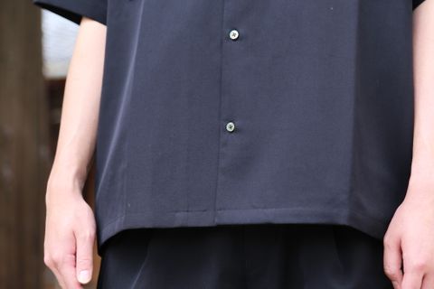Graphpaper Selvage Wool S/S Oversized Box Shirt(GM212-50260) style.2021.6.19.