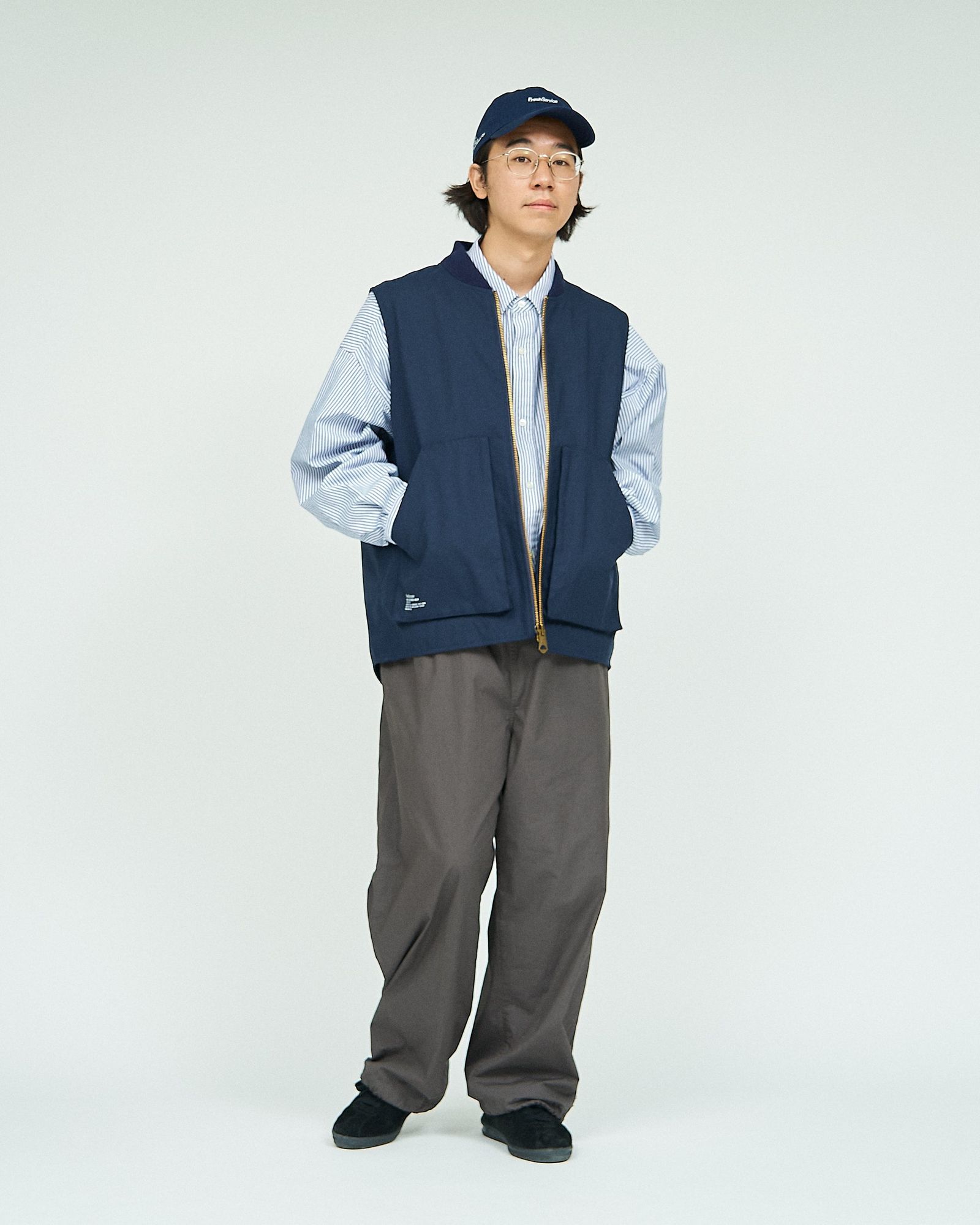 フレッシュサービス BOA LINED DUCK VEST (FSC243-30185)NAVY